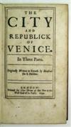 ITALY LIMOJON DE SAINT-DIDIER, ALEXANDRE TOUSSAINT. The City and Republick of Venice. 1699